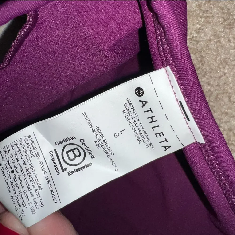 New Athleta Renew Lounge Sports Bra Exotic fuchsia size L
